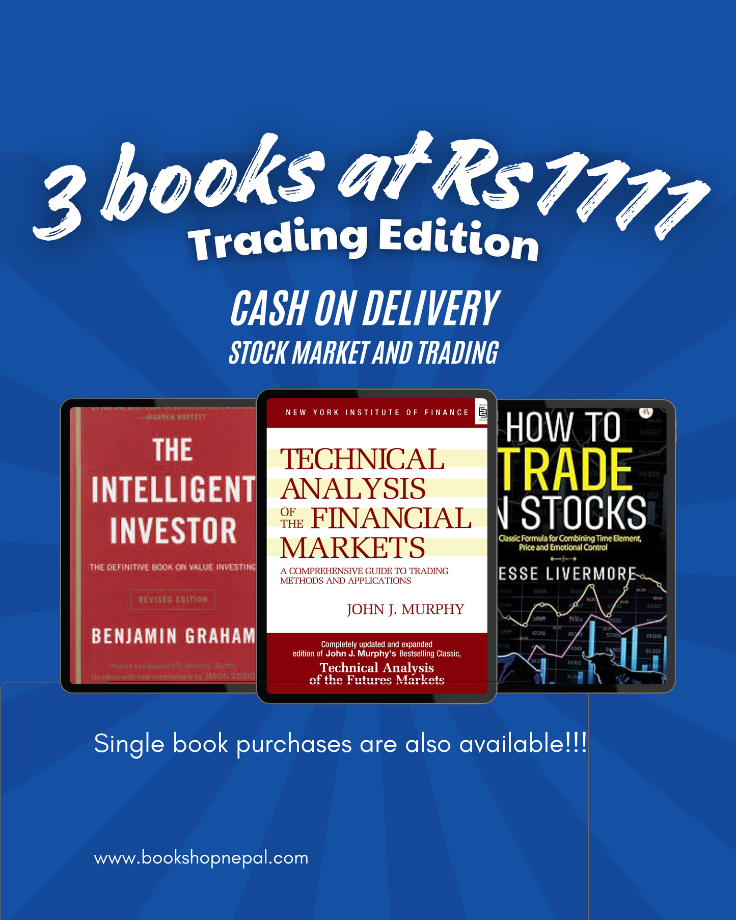 3 books at 1111:The Intelligent Investor by INNOX+Technical Analysis of the Financial Markets by John Murphy+How To Trade In Stocks by by Jesse L. Livermore