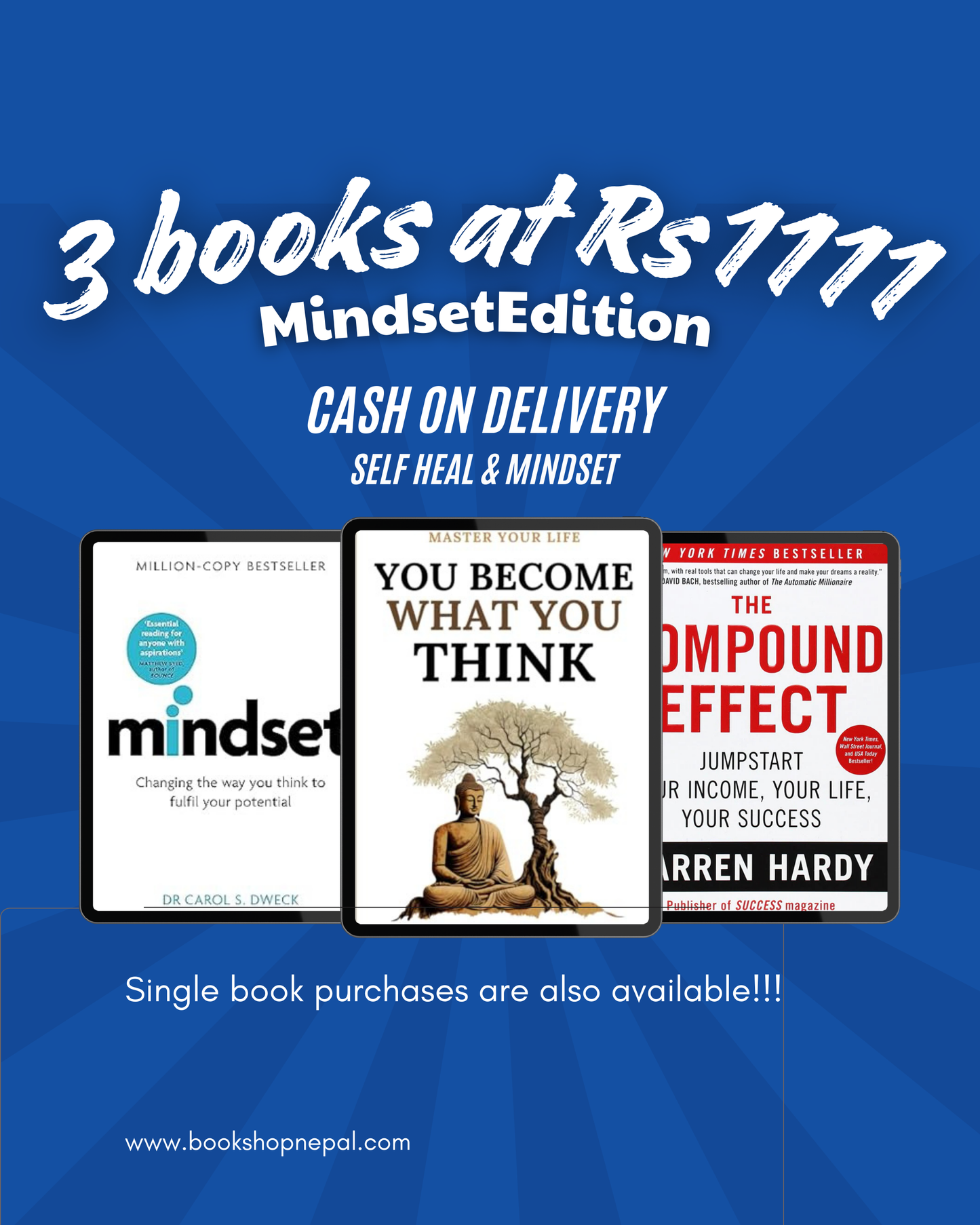 3 mindset combo: You become what you think+Mindset+The compound effect