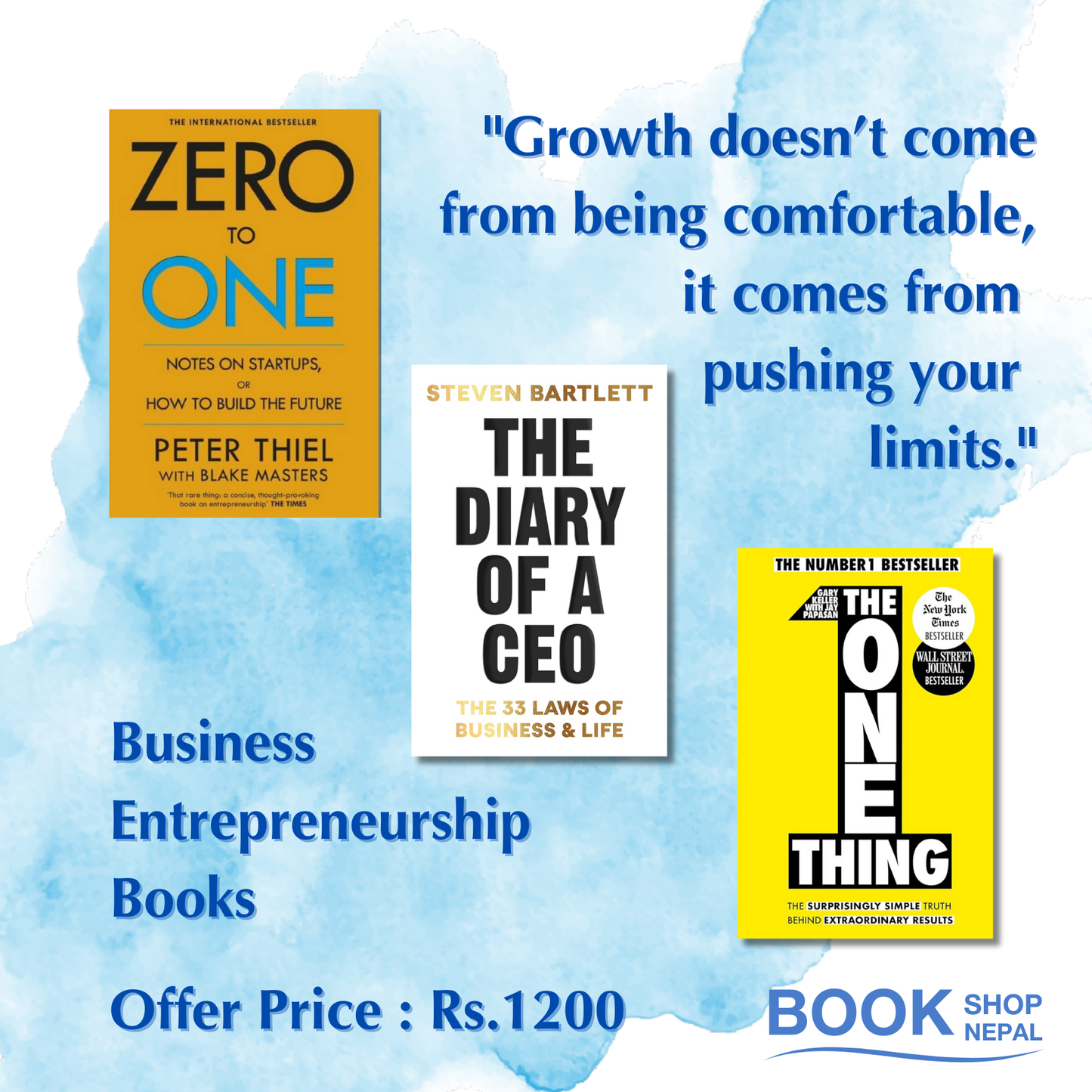 Zero to one + The diary of Ceo + The one thing Business & entreprenuer Combo offer