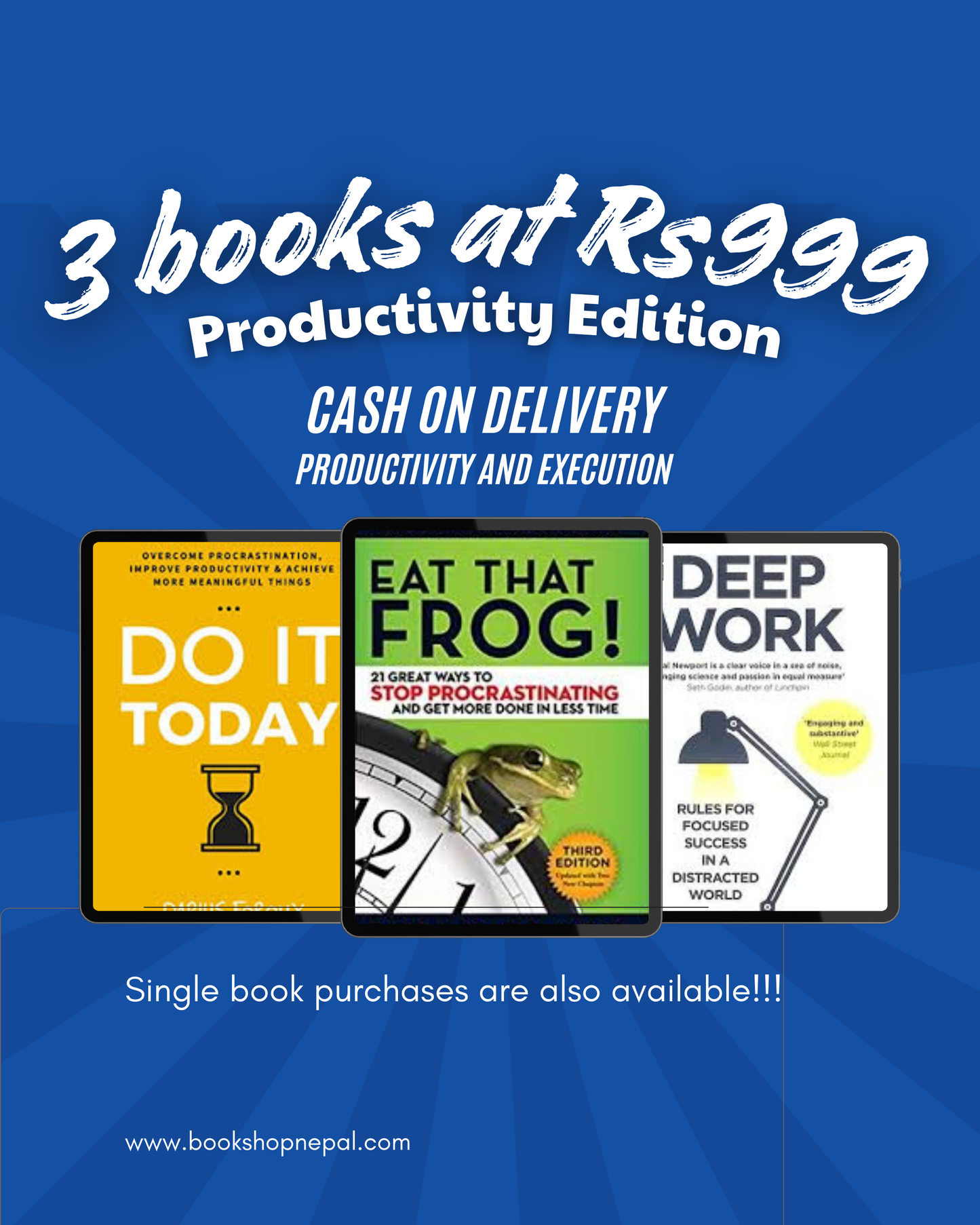 3 productivity combo:Do it today+ Eat that frog+Deep work