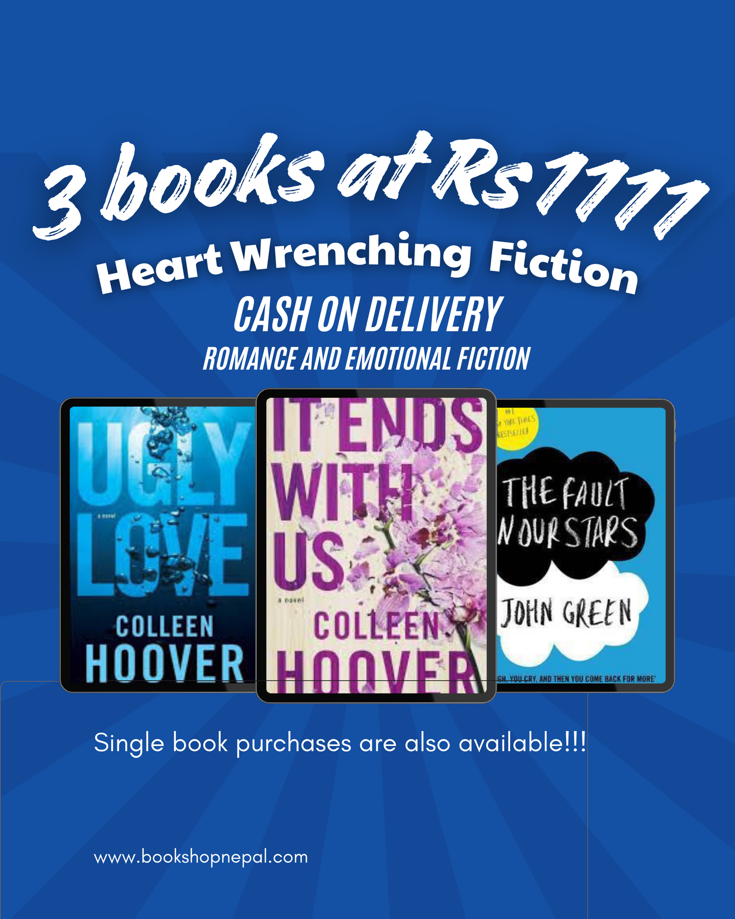 3 heart wrenching combo:Ugly love+it ends with us+The fault in our stars