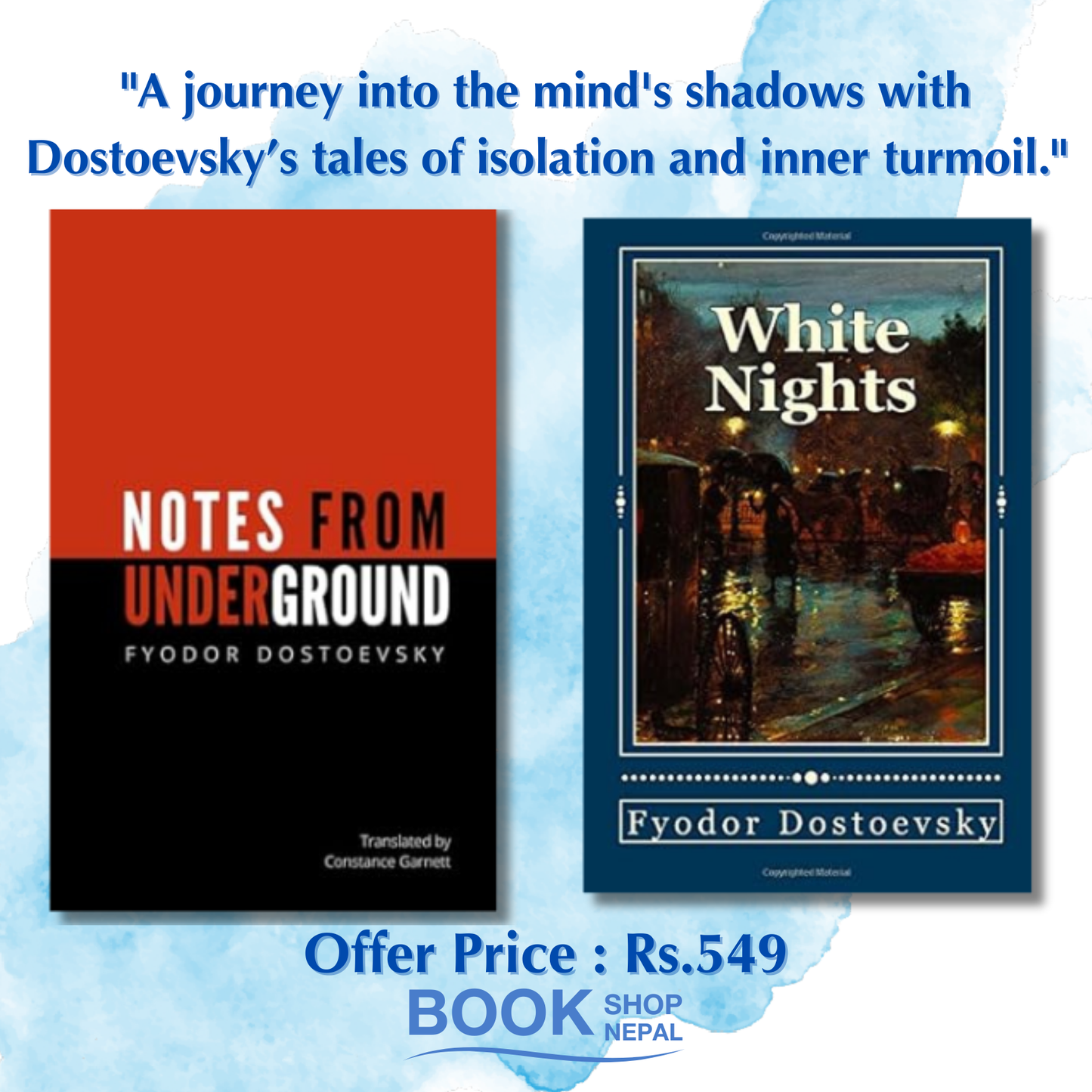 Fyodor Dostoevsky Classic Notes from Underground + White Nights Combo