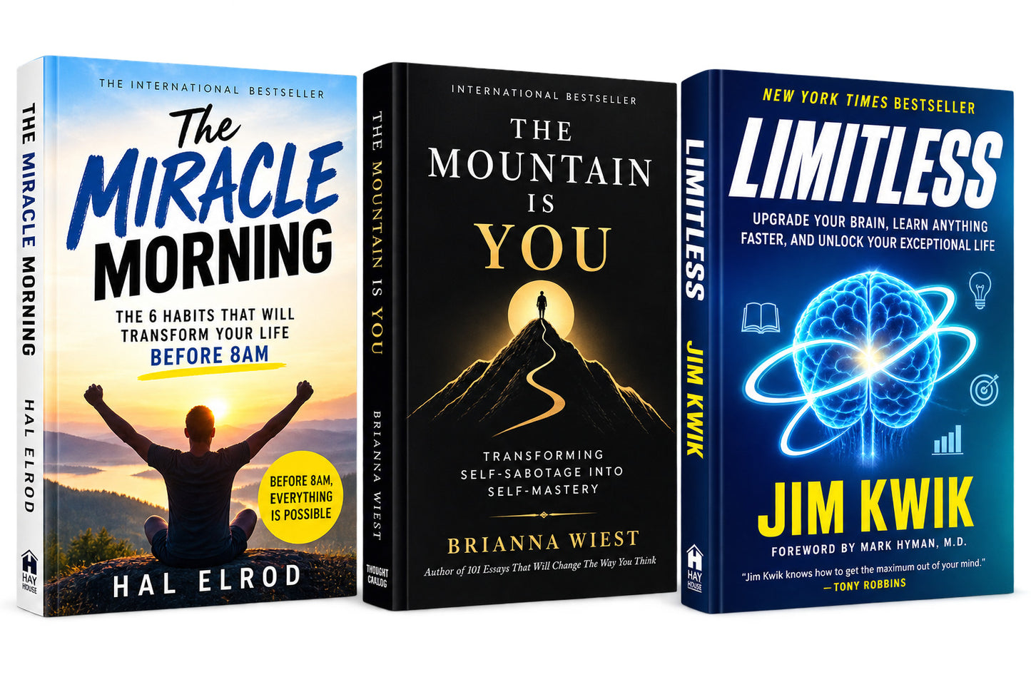 the miracle morning (Hal elrod) + the mountain in you (Brianna wiest) + Limitless — 3-Book Bundle — 3-Book Bundle