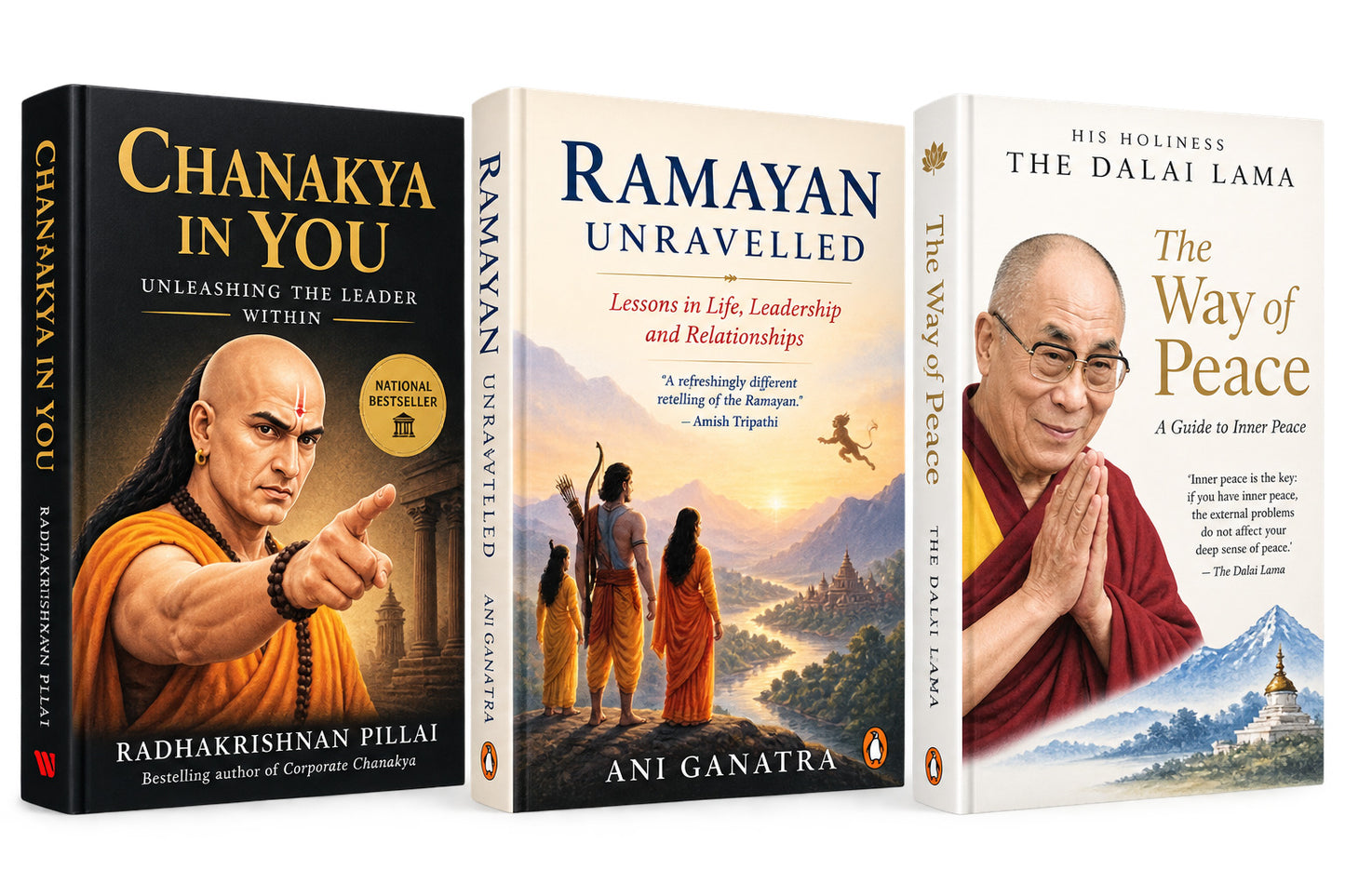 Chanakya in you + ramayan unravelled (Ani ganatra ) + way of peace — 3-Book Bundle — 3-Book Bundle