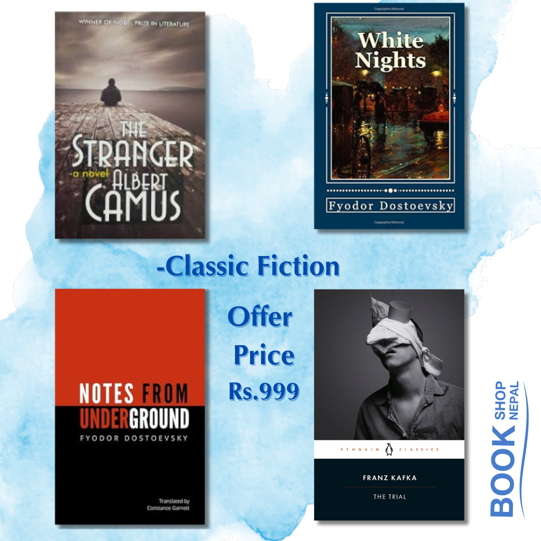 4 classic fiction combo The stranger+White night+Notes from underground+The trial