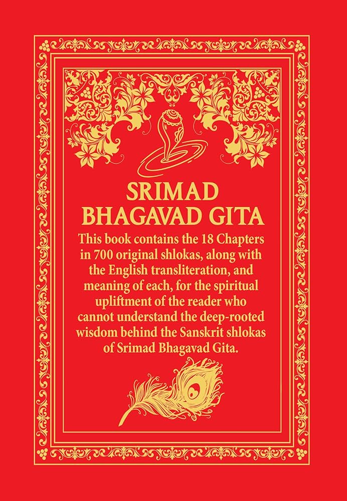 Srimad Bhagavad Gita Deluxe Hardbound English Edition Holy Book Spiritual Insights Timeless Wisdom Spiritual Guide to Self Realization Spirituality (Authentic Verified)