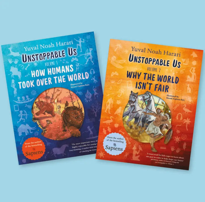 Unstoppable Us (Volume 1 & 2: How Humans Took Over The World, Why the World Isn't Fair) (authentic verified) by Yuval Noah Harari