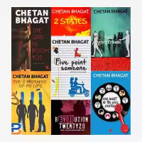 Chetan Bhagat Set Of 7 Books (One Night at the Call Centre+Revolution 2020+2 States+The Girl in Room 105+Half Girlfriend+The 3 Mistakes of My Life+Five Point Someone)