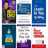 Combo Of 6 Books (Rich Dad Poor Dad+The 7 Habits of Highly Effective People+The Leader in You+Think and Grow Rich+How to Enjoy Your Life and Your Job+The Power Of Positive Thinking)