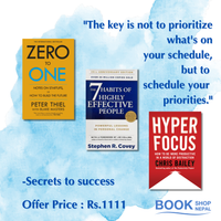 Success Combo Zero to one +  7 habits of highly effective people + Hyperfocus