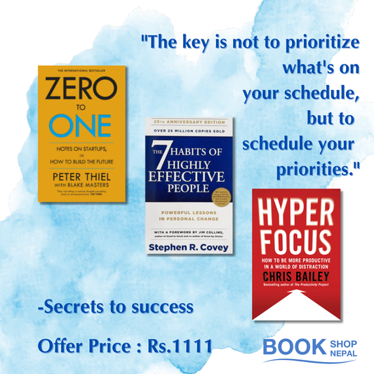 Success Combo Zero to one +  7 habits of highly effective people + Hyperfocus