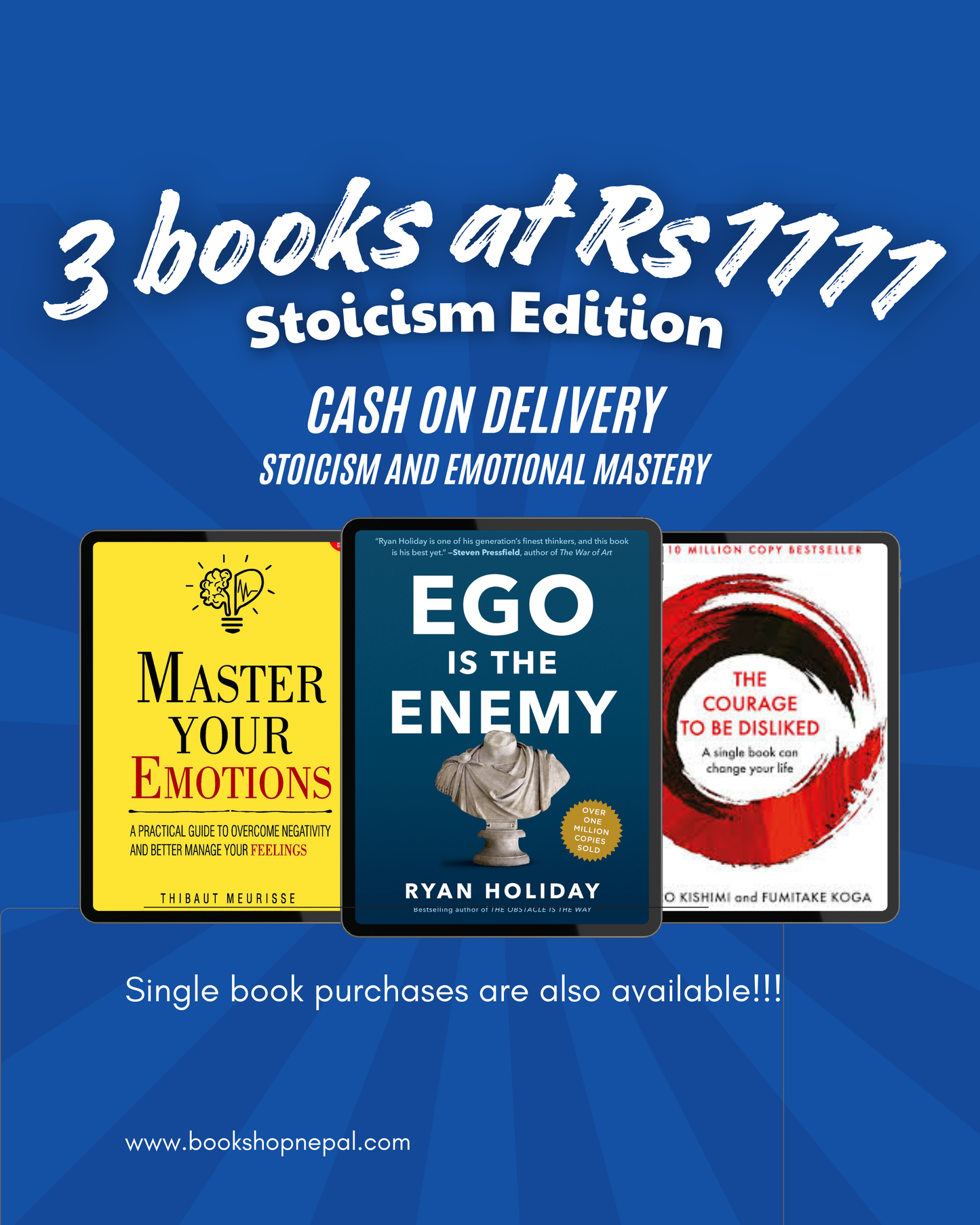 3 Stoicism combo:Master your emotions+Ego is the enemy+Courage to be dislike