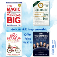 Success and Entrpreneurship combo The magic of thinking big-David .J Schwartz The millionaire next door-Thomas J.Stanley $100 Startup-Chris Guillebeau and Thomas Vincent Kelly Top visionaries who changed the world-George Ilian