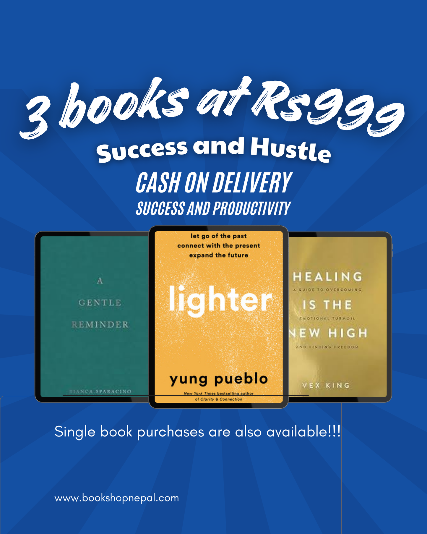 3 books to success combo:A gentle reminder+Lighter+Healing is the new high