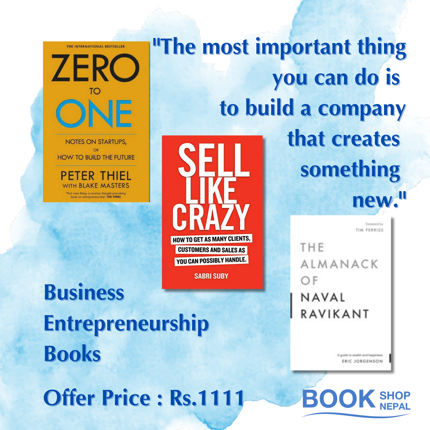 Zero to one + Sell like Crazy + The almanck Business Entrepreneur Combo Offer