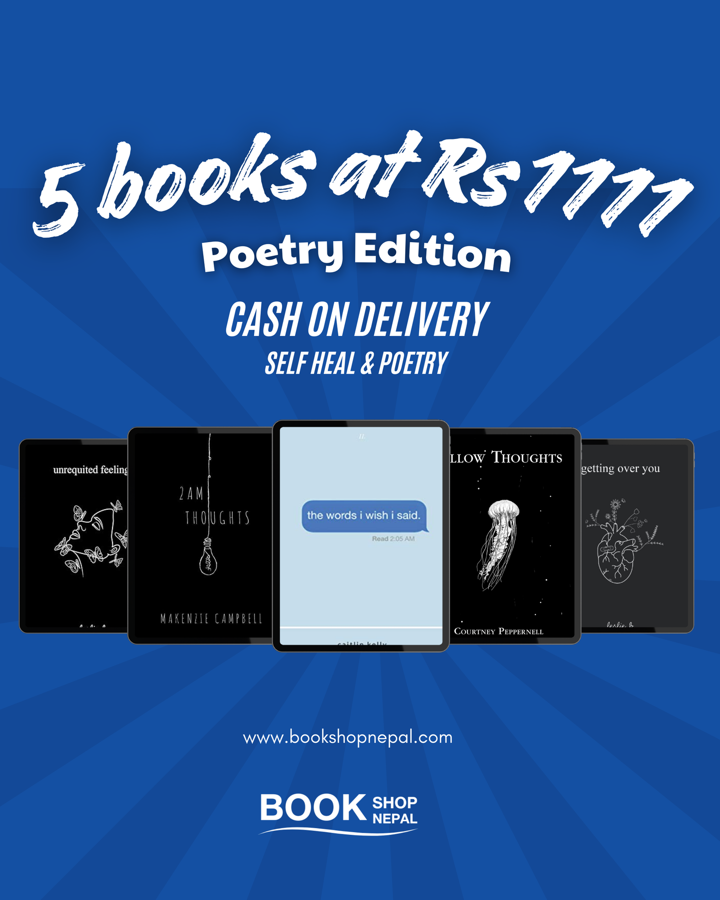 5 poetry booksfor late night feelings: Unrequited Feelings+2am Thoughts+the words i wish i said+Pillow Thoughts+Getting Over You by Leslie B