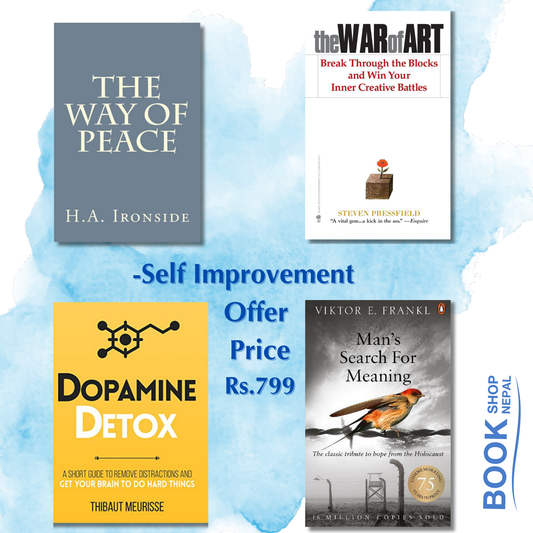 self impropvement offer The way of peace-James Allen The war of art-Steven pressfield Dopamine detox-Thibaut meurisse Mans search for meaning-Victor E.Frankl