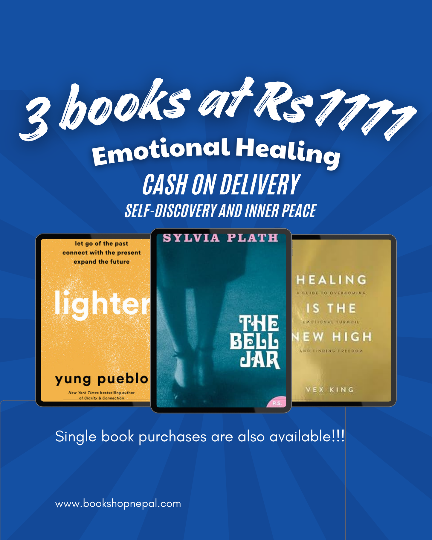 3 emotional healing combo:Lighter+The bell jar+Healing is the new high
