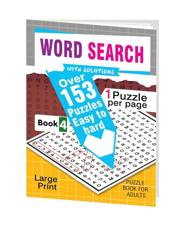 Word Search With Solutions: Over 150 Puzzles Easy To Hard (Book 4) By Hello Friend Books