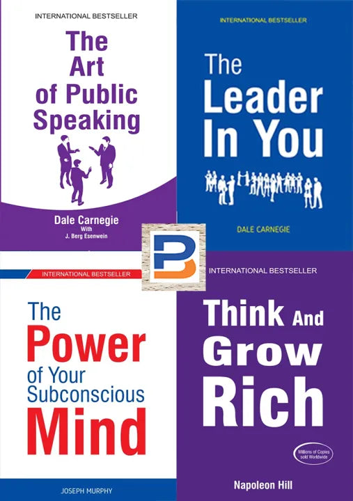 Set Of 4 (The Art of Public Speaking+The Power of Your Subconscious Mind+The Leader in You+Think and Grow Rich)