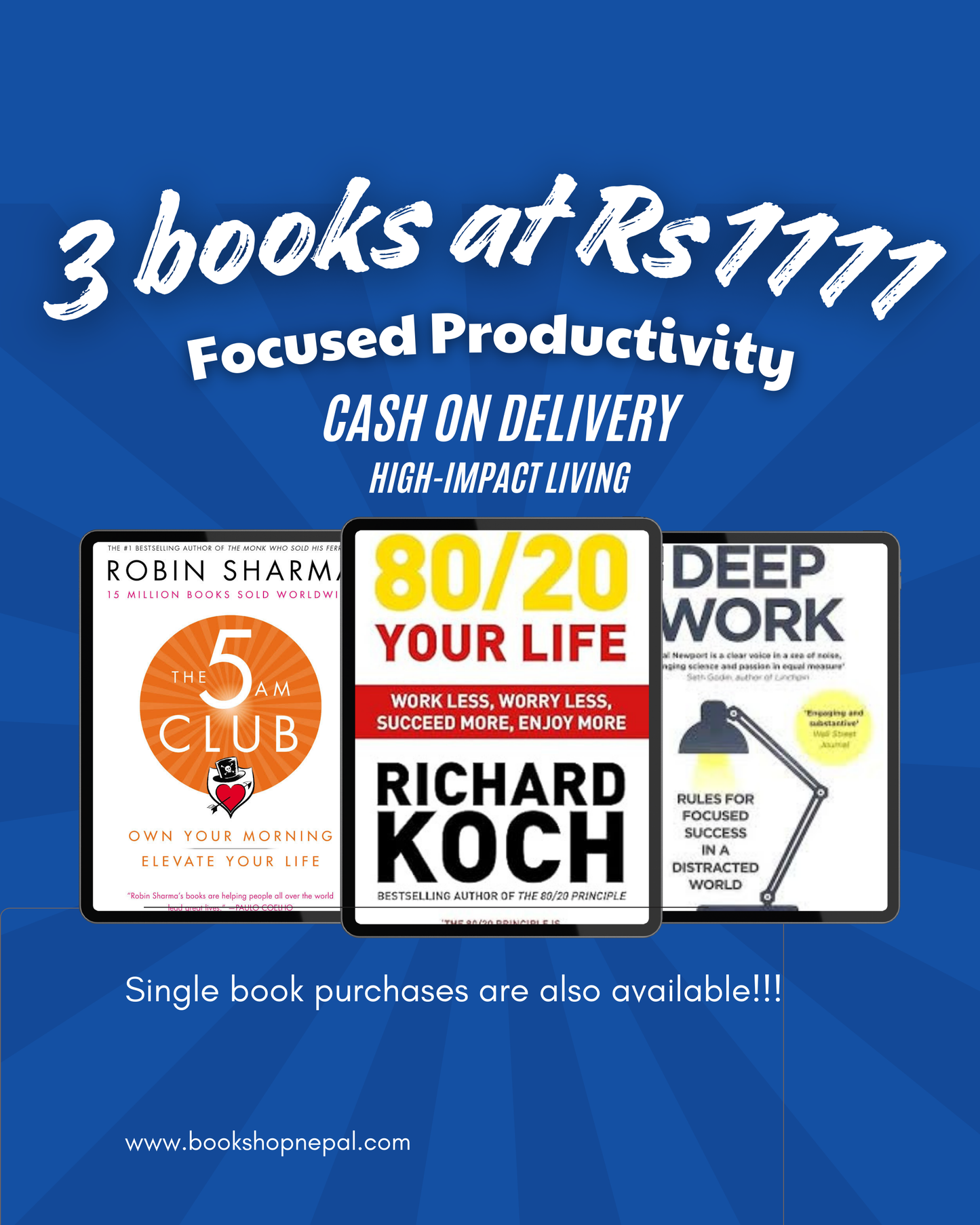 3 focused productivity combo:The 5am club+80\20 your life+Deep work