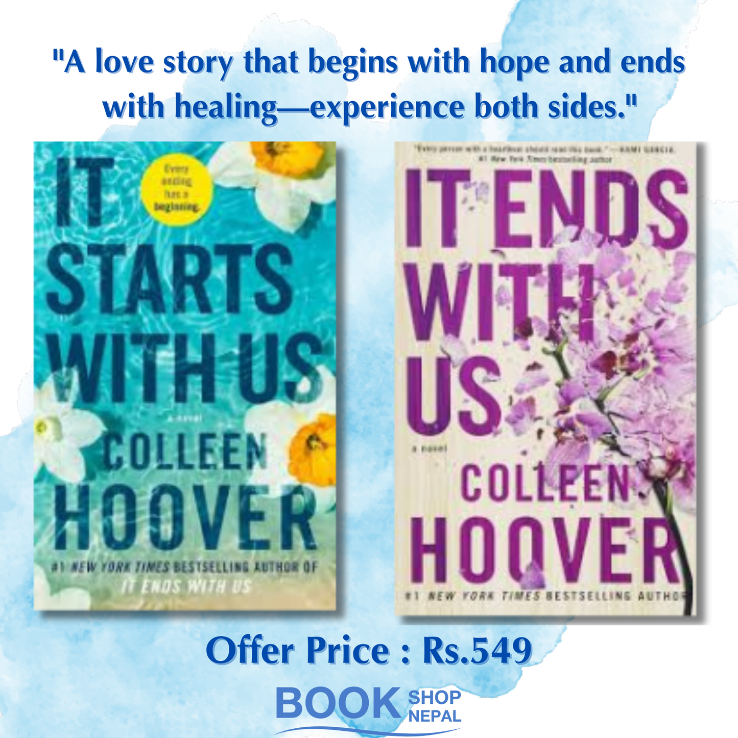 it start with us and It end with us combo by Colleen Hoover