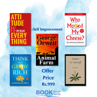 Self impovement combo Attitude is everything-Jeff Keller Animal Farm-George Orwell Think and Grow rich-Napoleon hills believe in yourself-Joseph Murphy Who moved my cheese-dr.Spencer Johnson