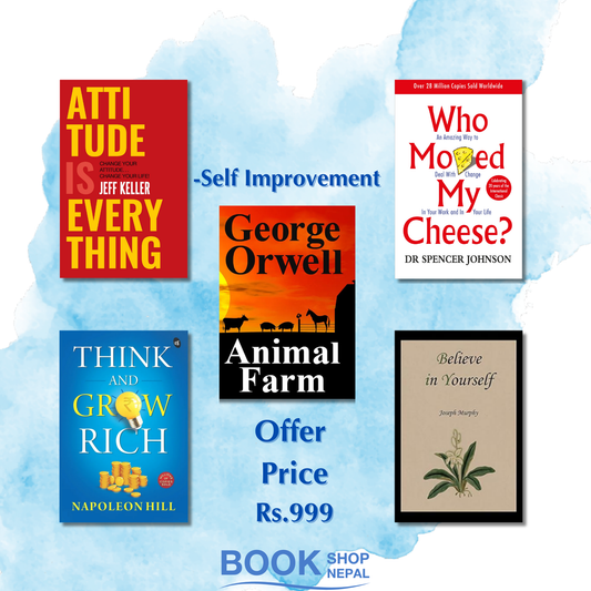 Self impovement combo Attitude is everything-Jeff Keller Animal Farm-George Orwell Think and Grow rich-Napoleon hills believe in yourself-Joseph Murphy Who moved my cheese-dr.Spencer Johnson