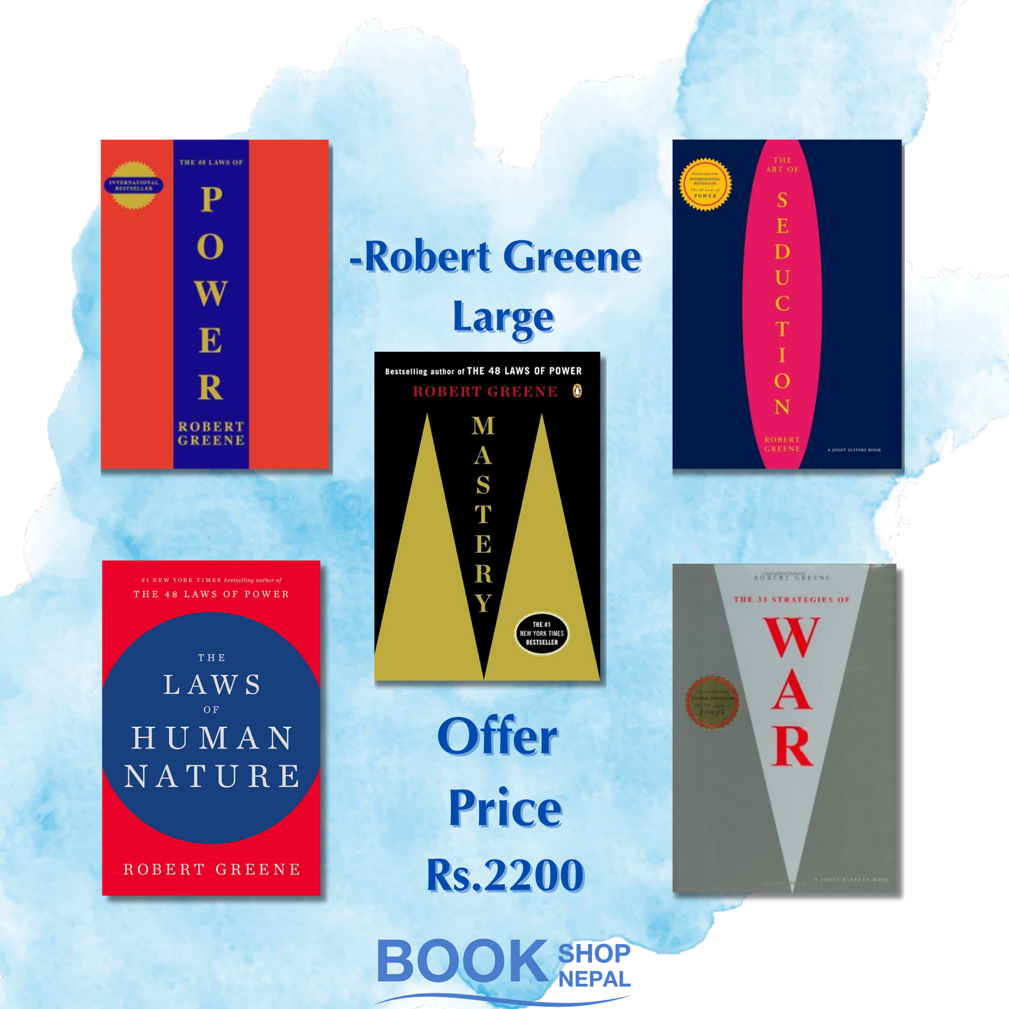 Robert Greene Large combo 48 laws of power-Robert Greene Art of seduction-Robert Greene Mastery-Robert Greene War-Robert Greene Laws of human nature-Robert Greene