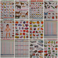 English & Nepali Chart For Kids (12 in 6 Charts ) : Children Spiral Wall Picture Chart