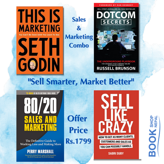 Sales & Marketing Combo dot com secrets+ this is marketing+ 80/20 sales and marketing+ sell like crazy