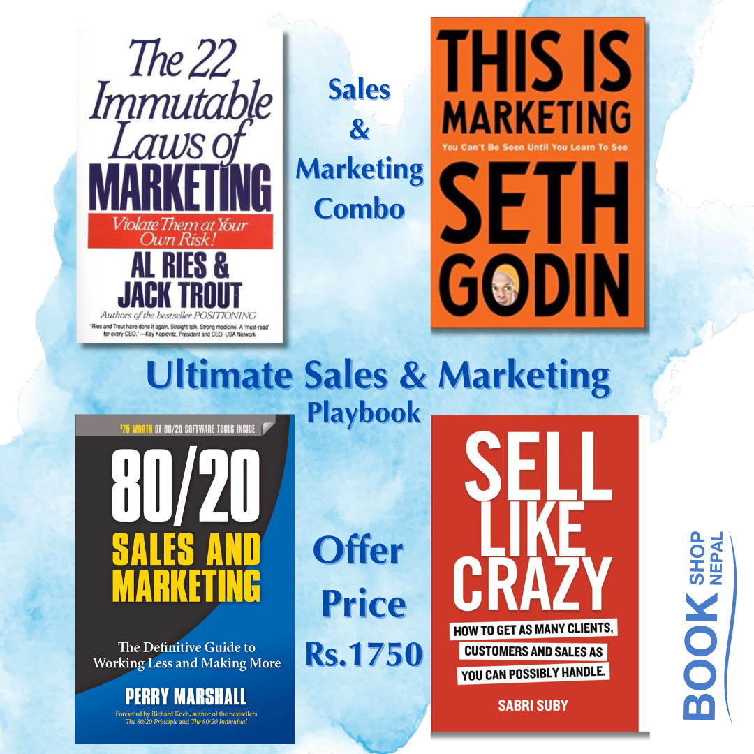 Ultimate Sales & Marketing Combo this is marketing+22 immutable laws+ sell like crazy+ 80/20 sales and marketing