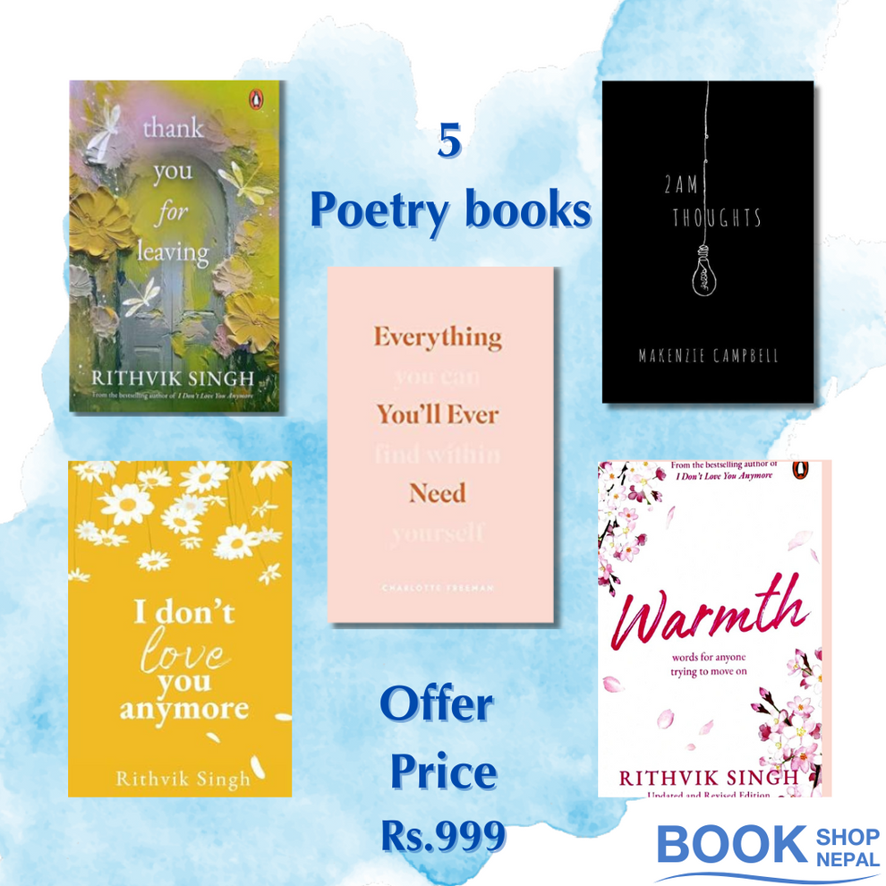 5 poetry books combo Thank you for leaving+ I dont love you anymore +2 ...