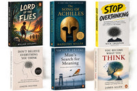 Lord of flies(A) + the song of achilles by madeline Miller large + stop over thinking (nick Trenton) + don't believe everything you think (Joseph Nguyen) + Mans search for meaning + you become what you think — 6-Book Bundle — 6-Book Bundle