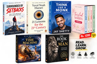 surrounded by setbacks + twisted series (4 pc): 1200 + 21 lesson of 21st century(S) + think like a monk (jay Shetty) + time machine + the book of man — 6-Book Bundle — 6-Book Bundle