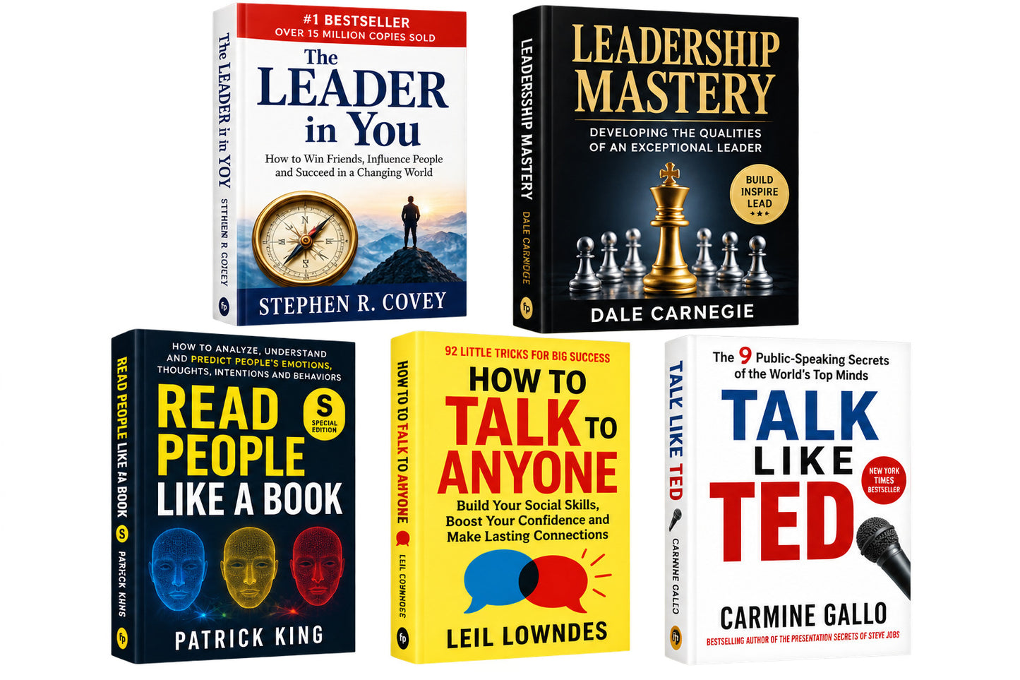 Leader in you + Leadership mastery + read people like a book(S) + How to talk to anyone + talk like ted — 5-Book Bundle — 5-Book Bundle