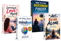 learning to love to myself (Alex Aubrey) + mindset ( Dr carlos.dweck) + How to stop overthinking forever + art of being alone — 4-Book Bundle — 4-Book Bundle