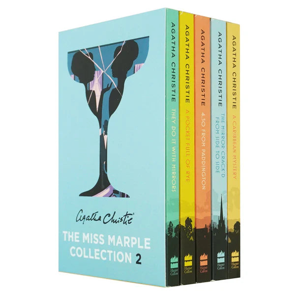 Miss Marple Collection 2 Agatha Christie 5 Books Box Set They Do It With Mirrors A Pocket Full of Rye 4 50 from Paddington The Mirror Crack'd From Side to Side A Caribbean Mystery (Authentic Verified)