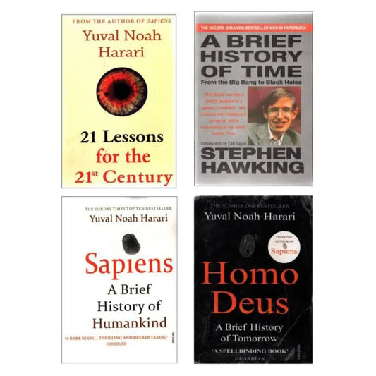 Set Of 4 Books Classic Books By Yuval Noah Harari & Stephen Hawking