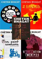 5 Set Of Chetan Bhagat (One Night at the Call Centre+Revolution 2020+2 States+The Girl in Room 105+Five Point Someone)