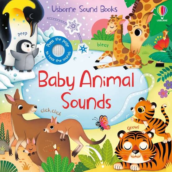 Baby sounds book contrast black \& white